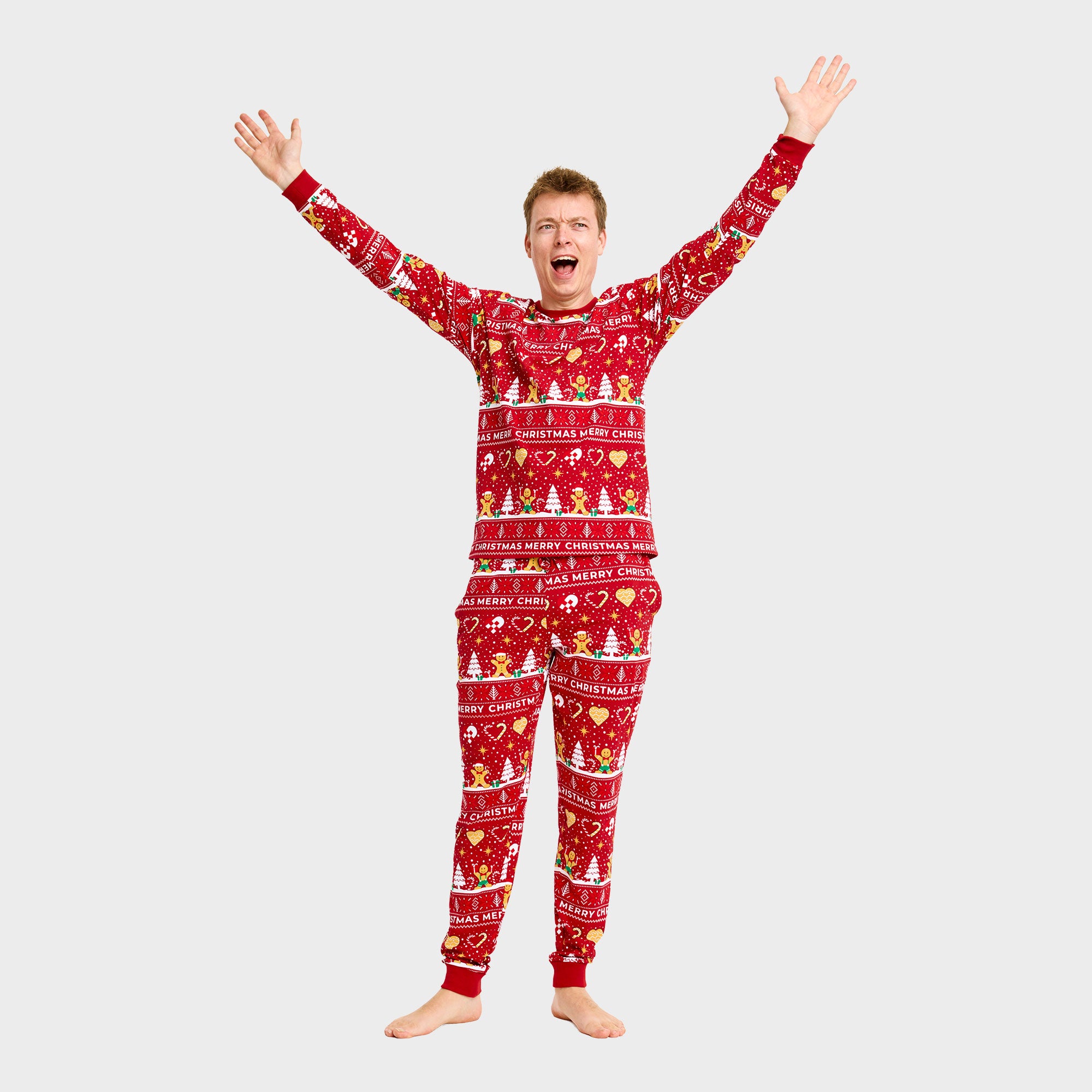 Christmas Cookie julepyjamas rød - Herre.